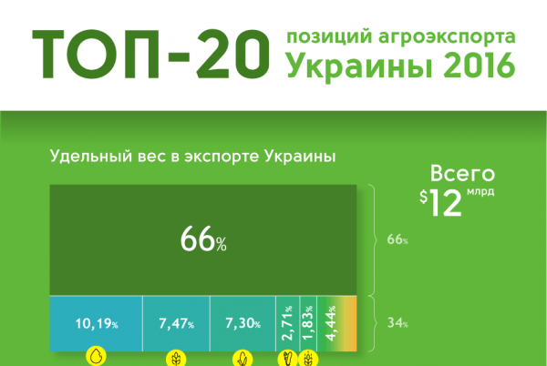 ТОП-20 позиций агроэкспорта Украины 2016 ТОП-20 позиций агроэкспорта Украины 2016